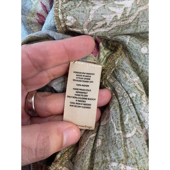 Soft Surroundings Maxi Dress Kara Tiered Floral V Neck Flowy beach size LG - Picture 6 of 9